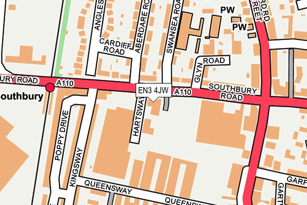 EN3 4JW map - OS OpenMap – Local (Ordnance Survey)