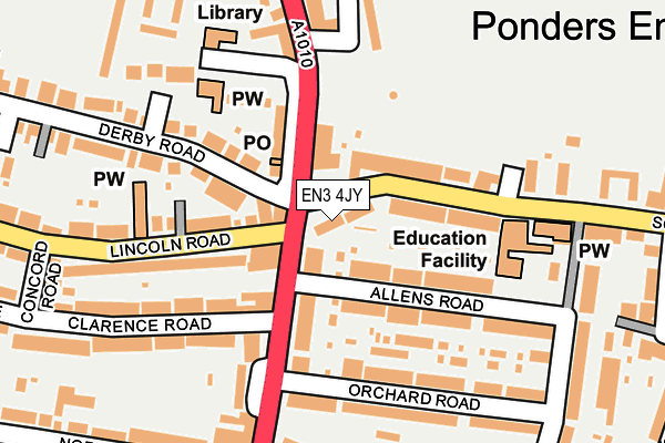 EN3 4JY map - OS OpenMap – Local (Ordnance Survey)