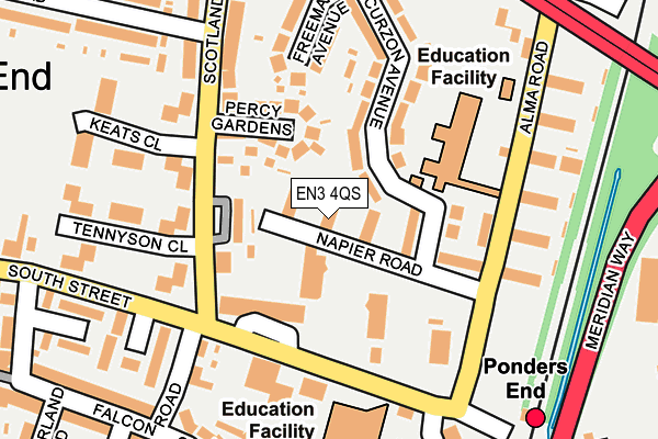 EN3 4QS map - OS OpenMap – Local (Ordnance Survey)