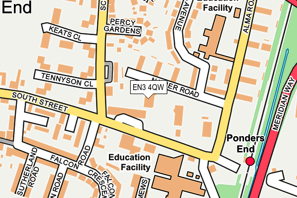 EN3 4QW map - OS OpenMap – Local (Ordnance Survey)