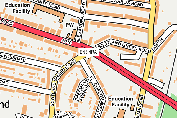 EN3 4RA map - OS OpenMap – Local (Ordnance Survey)