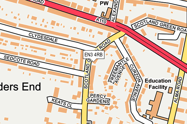 EN3 4RB map - OS OpenMap – Local (Ordnance Survey)