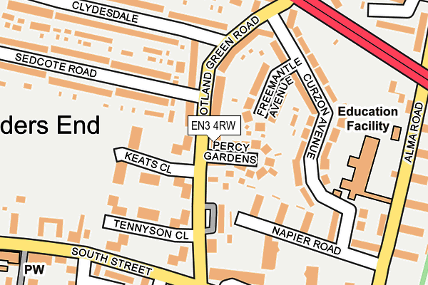 EN3 4RW map - OS OpenMap – Local (Ordnance Survey)