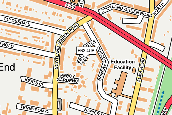 EN3 4UB map - OS OpenMap – Local (Ordnance Survey)