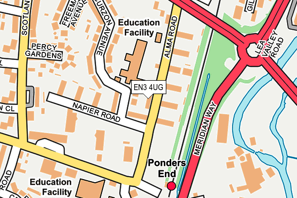 EN3 4UG map - OS OpenMap – Local (Ordnance Survey)