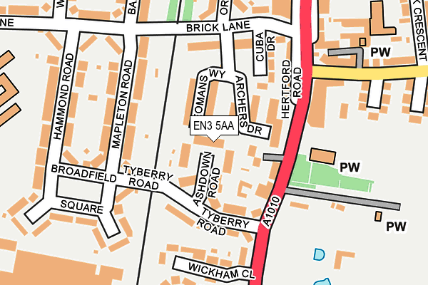 EN3 5AA map - OS OpenMap – Local (Ordnance Survey)