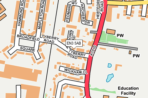 EN3 5AB map - OS OpenMap – Local (Ordnance Survey)