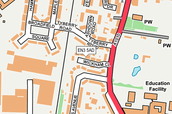 EN3 5AD map - OS OpenMap – Local (Ordnance Survey)
