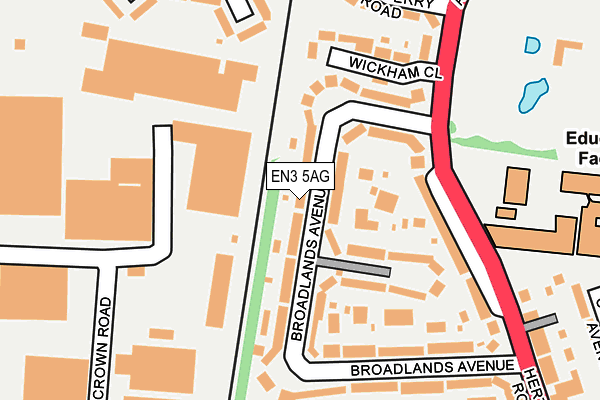EN3 5AG map - OS OpenMap – Local (Ordnance Survey)