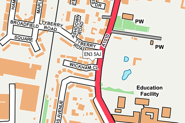 EN3 5AJ map - OS OpenMap – Local (Ordnance Survey)