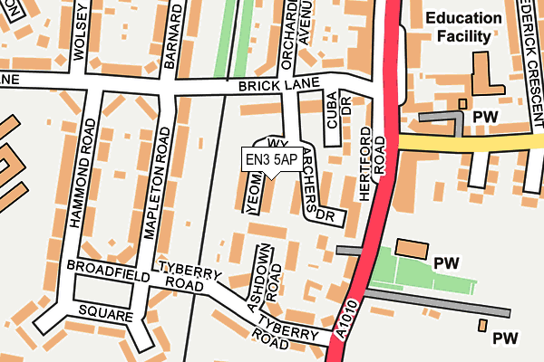 EN3 5AP map - OS OpenMap – Local (Ordnance Survey)