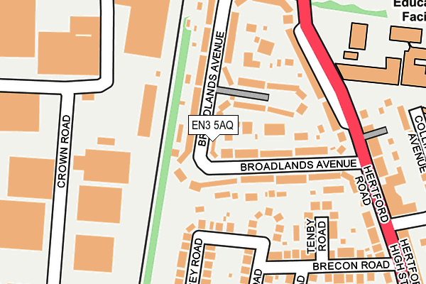 EN3 5AQ map - OS OpenMap – Local (Ordnance Survey)