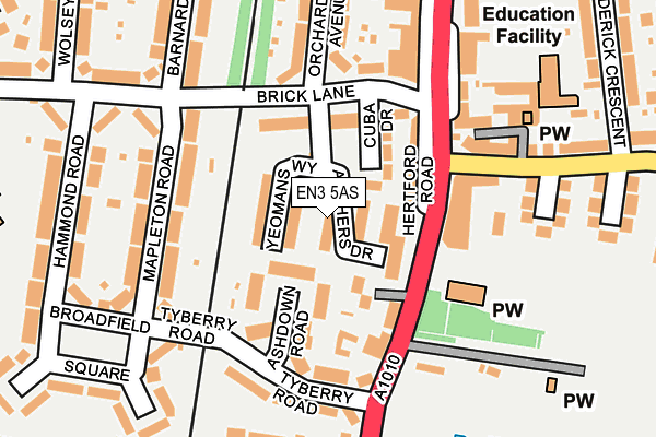 EN3 5AS map - OS OpenMap – Local (Ordnance Survey)
