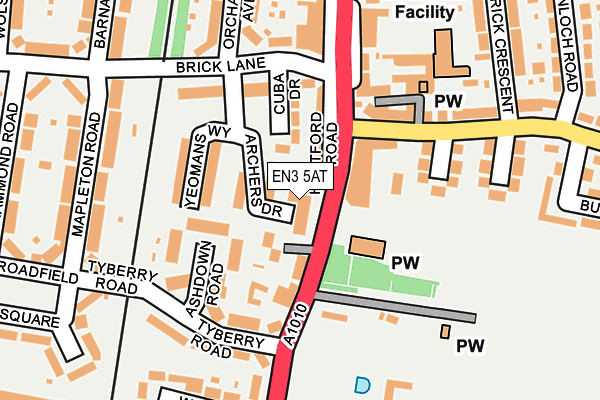 EN3 5AT map - OS OpenMap – Local (Ordnance Survey)