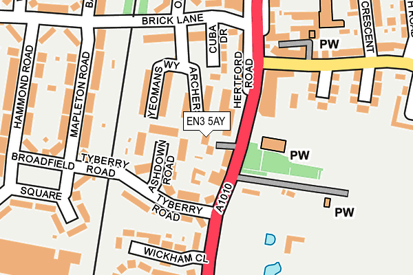 EN3 5AY map - OS OpenMap – Local (Ordnance Survey)