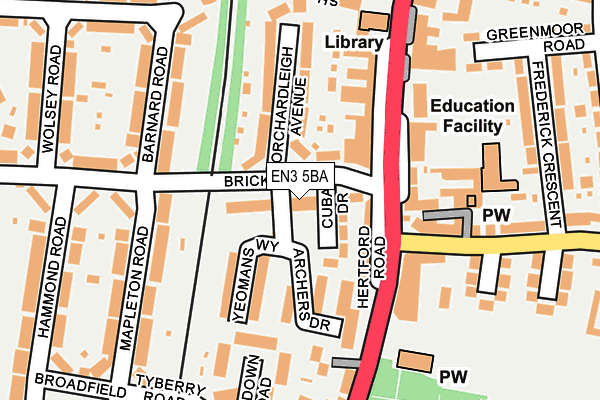 EN3 5BA map - OS OpenMap – Local (Ordnance Survey)
