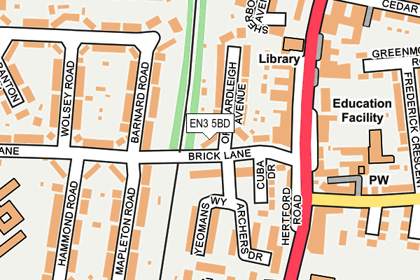EN3 5BD map - OS OpenMap – Local (Ordnance Survey)