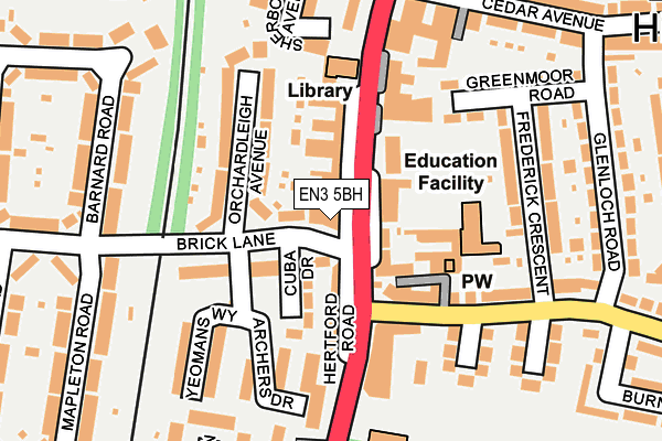 EN3 5BH map - OS OpenMap – Local (Ordnance Survey)