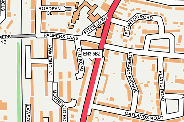 EN3 5BZ map - OS OpenMap – Local (Ordnance Survey)