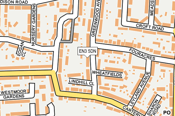 EN3 5DN map - OS OpenMap – Local (Ordnance Survey)