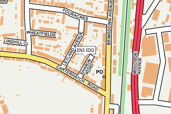 EN3 5DQ map - OS OpenMap – Local (Ordnance Survey)