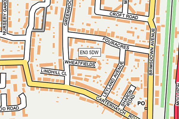 EN3 5DW map - OS OpenMap – Local (Ordnance Survey)