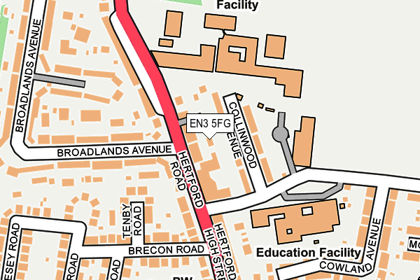 EN3 5FG map - OS OpenMap – Local (Ordnance Survey)