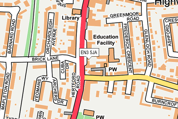 EN3 5JA map - OS OpenMap – Local (Ordnance Survey)