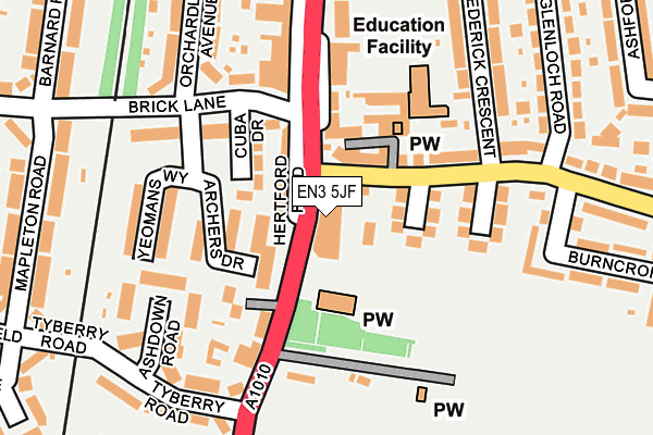 EN3 5JF map - OS OpenMap – Local (Ordnance Survey)