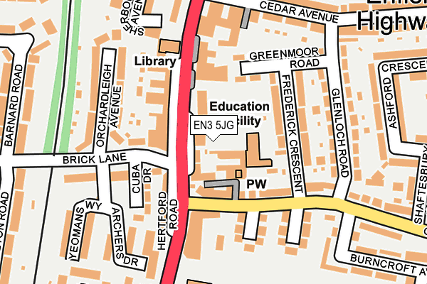 EN3 5JG map - OS OpenMap – Local (Ordnance Survey)