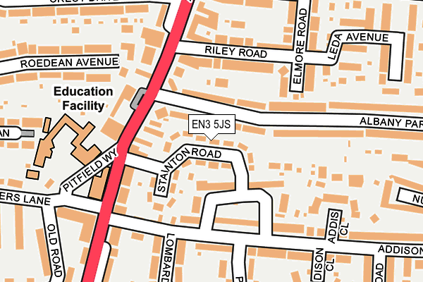 EN3 5JS map - OS OpenMap – Local (Ordnance Survey)