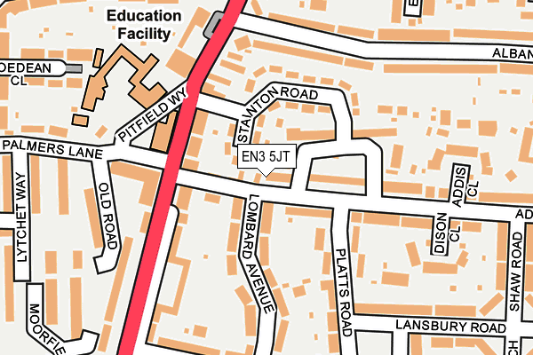 EN3 5JT map - OS OpenMap – Local (Ordnance Survey)