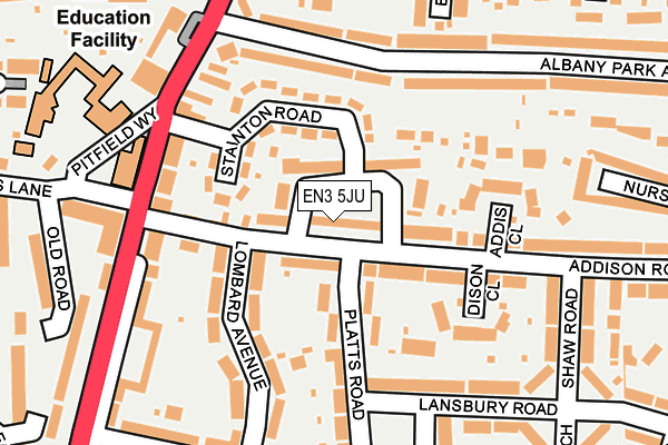 EN3 5JU map - OS OpenMap – Local (Ordnance Survey)