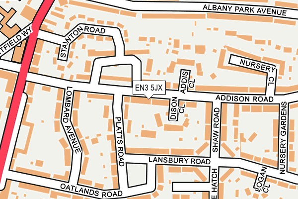 EN3 5JX map - OS OpenMap – Local (Ordnance Survey)