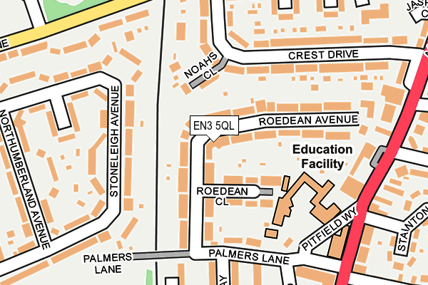 EN3 5QL map - OS OpenMap – Local (Ordnance Survey)