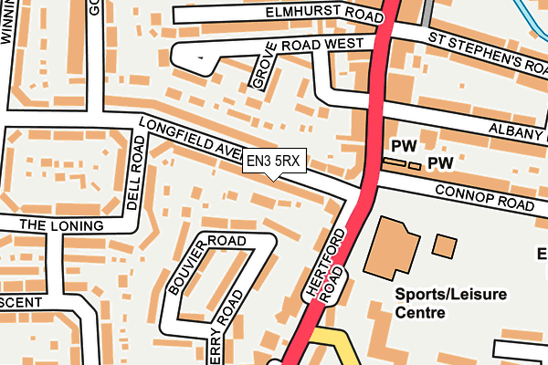 EN3 5RX map - OS OpenMap – Local (Ordnance Survey)