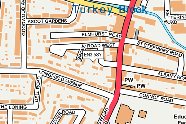 EN3 5SY map - OS OpenMap – Local (Ordnance Survey)