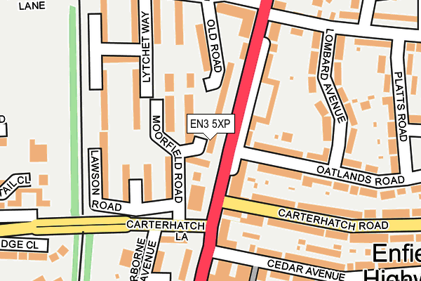 EN3 5XP map - OS OpenMap – Local (Ordnance Survey)