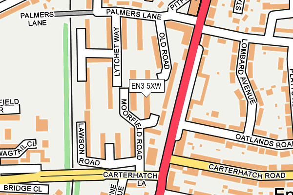 EN3 5XW map - OS OpenMap – Local (Ordnance Survey)