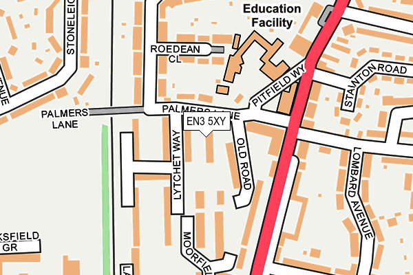 EN3 5XY map - OS OpenMap – Local (Ordnance Survey)