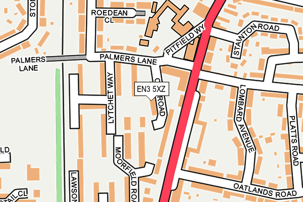 EN3 5XZ map - OS OpenMap – Local (Ordnance Survey)
