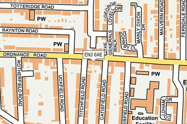 EN3 6AE map - OS OpenMap – Local (Ordnance Survey)