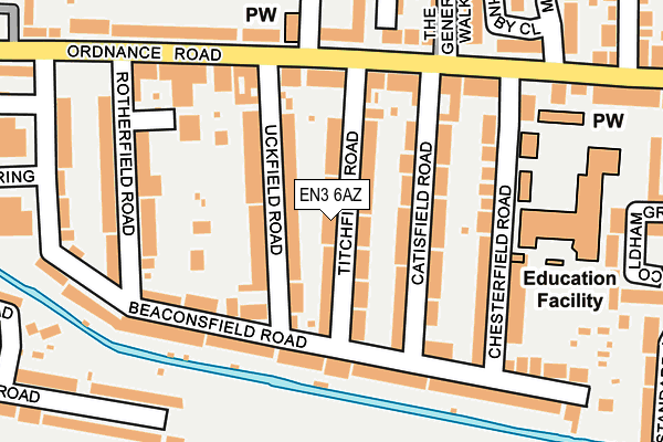 EN3 6AZ map - OS OpenMap – Local (Ordnance Survey)