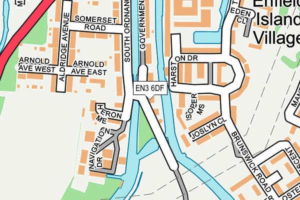 EN3 6DF map - OS OpenMap – Local (Ordnance Survey)