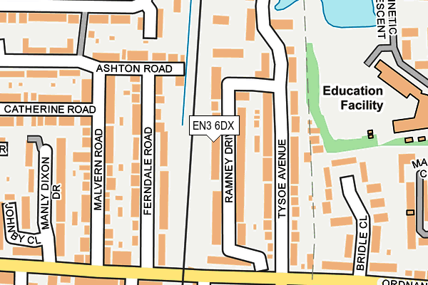 EN3 6DX map - OS OpenMap – Local (Ordnance Survey)