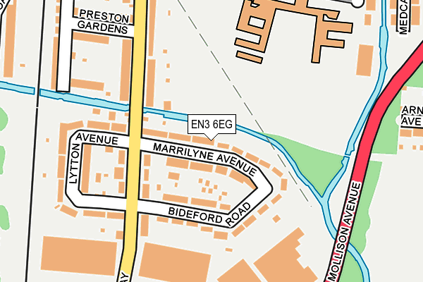 EN3 6EG map - OS OpenMap – Local (Ordnance Survey)