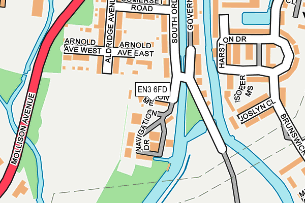 EN3 6FD map - OS OpenMap – Local (Ordnance Survey)