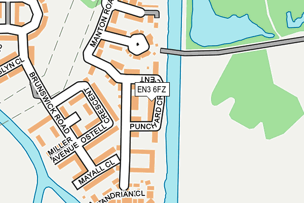 EN3 6FZ map - OS OpenMap – Local (Ordnance Survey)