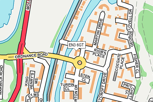 EN3 6GT map - OS OpenMap – Local (Ordnance Survey)