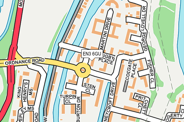 EN3 6GU map - OS OpenMap – Local (Ordnance Survey)